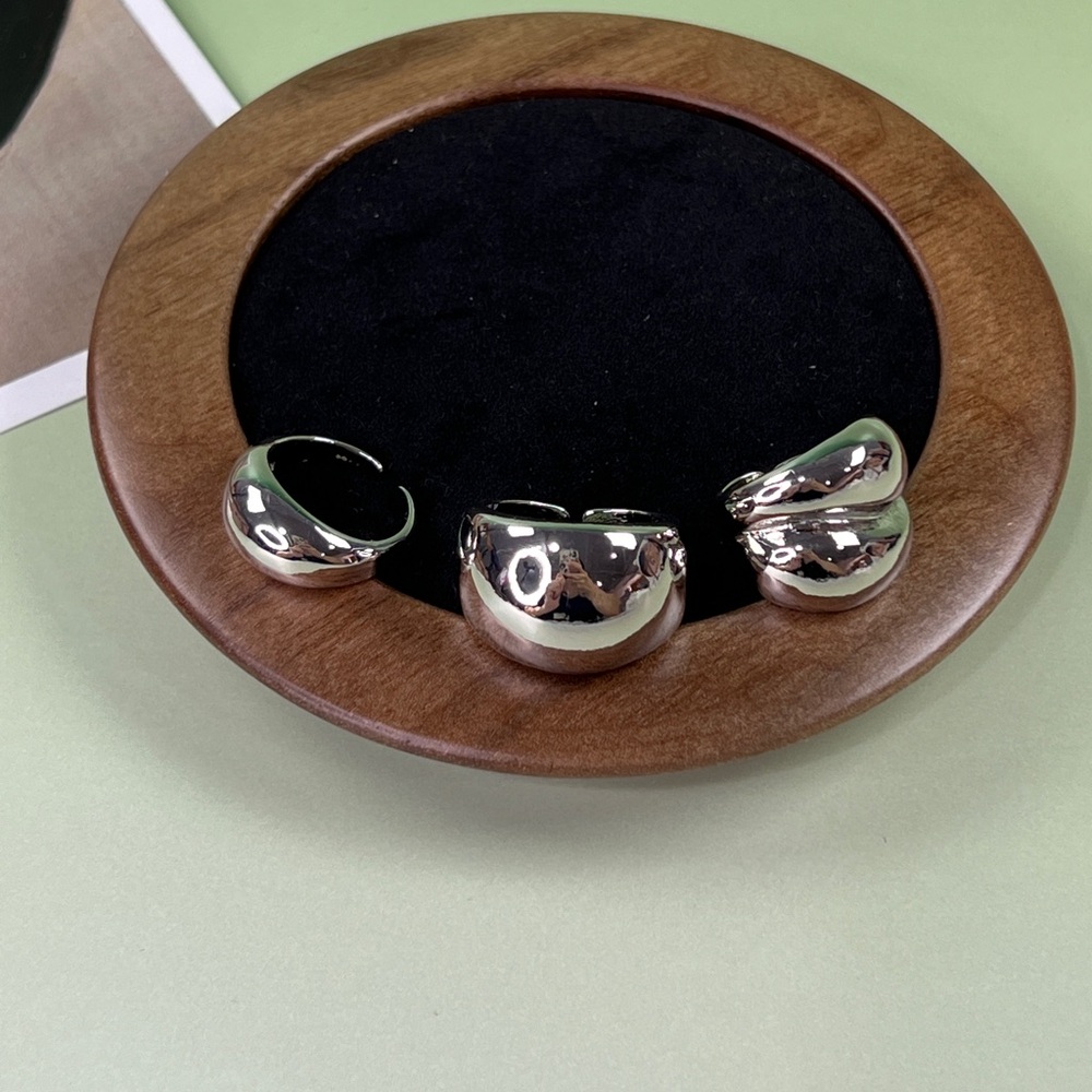 Chunky Silver Rings Set - Picture 5 of 5